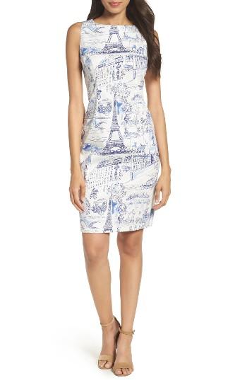 Women's Chetta B Sleeveless Sheath Dress - Blue