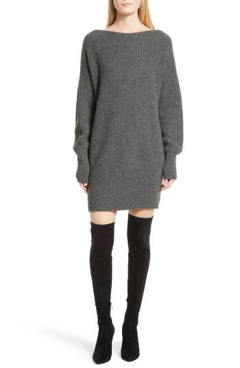 Women's Theory Nimbus Wool Ribbed Cocoon Dress - Grey
