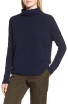 Women's Nordstrom Signature Cashmere Directional Rib Mock Neck Sweater - Blue