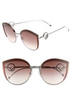 Women's Fendi 58mm Metal Butterfly Sunglasses - Ople Burgundy