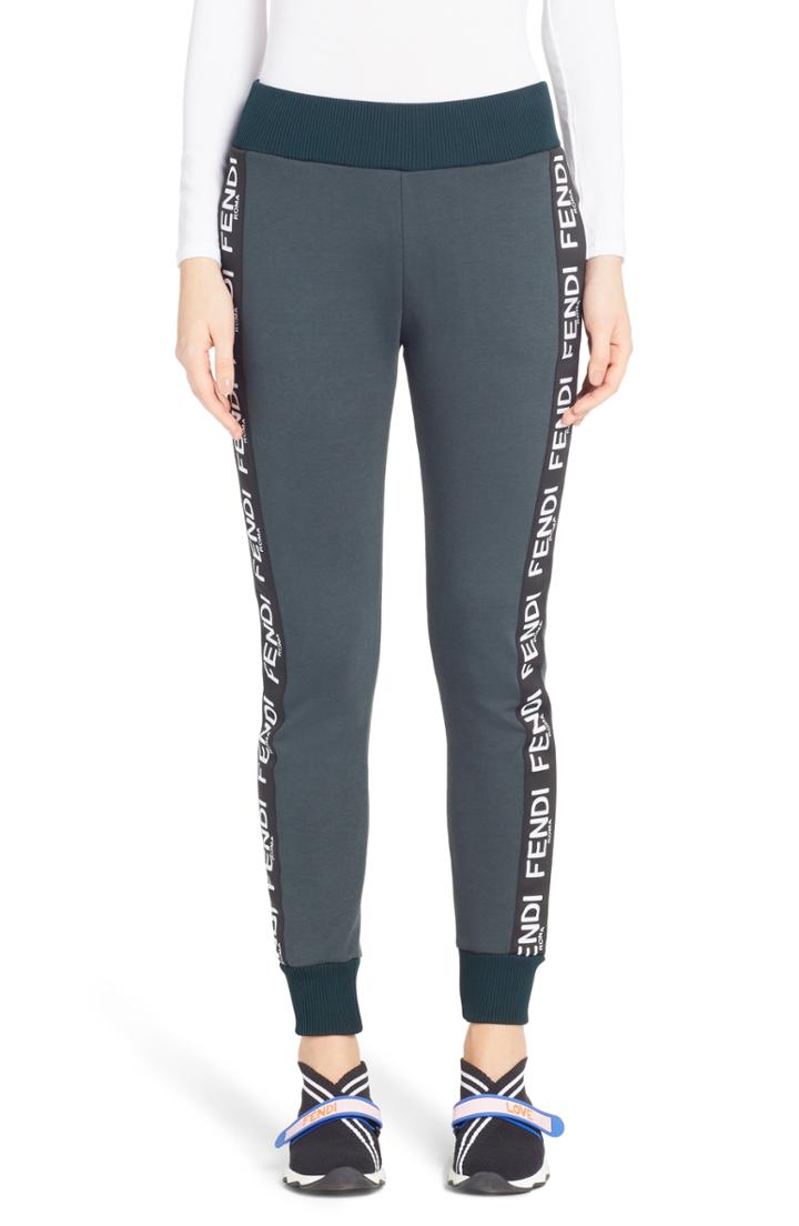 Women's Fendi Logo Track Pants Us / 40 It - Green