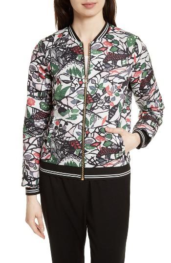 Women's Ted Baker London Toledy Floral Bomber Jacket - Grey