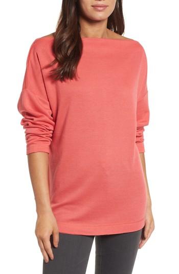 Women's Caslon Bateau Neck Knit Tunic - Coral