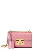 Gucci Small Padlock Signature Leather Shoulder Bag - Pink
