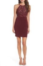 Women's Morgan & Co. Scallop Lace Bodice Body-con Dress