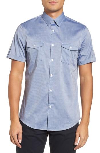 Men's Calibrate Dobby Military Shirt - Blue