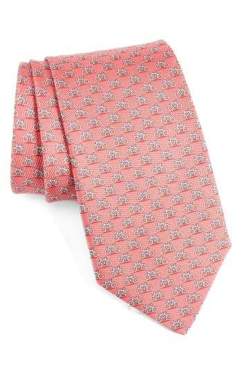 Men's Salvatore Ferragamo Bicycles Silk Tie, Size - Orange