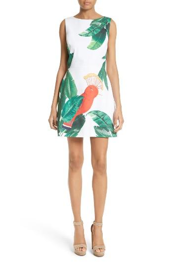 Women's Alice + Olivia Malin Stretch Cotton A-line Dress