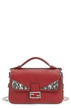 Fendi 'double Micro Monster' Leather Baguette - Red