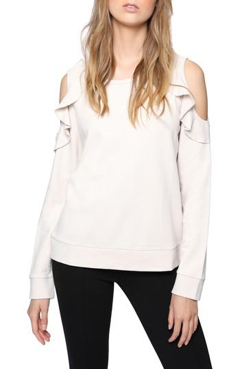 Women's Sanctuary Ashley Bare Ruffle Sweatshirt - Ivory