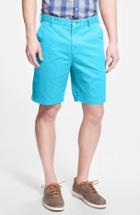 Men's Peter Millar 'winston' Washed Twill Flat Front Shorts - Blue