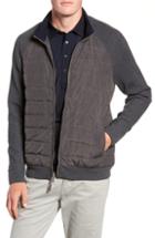 Men's Peter Millar Crown Elite Light Down Jacket With Knit Sleeves - Grey