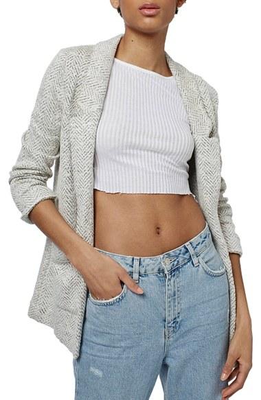 Women's Topshop 'george' Open Jersey Boyfriend Blazer