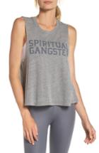 Women's Spiritual Gangster Varsity Crop Tank - Grey