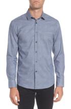 Men's Vince Camuto Hacking Slim Fit Glen Plaid Sport Shirt, Size - Blue