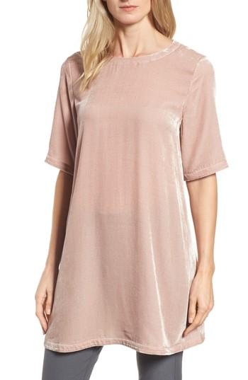 Women's Eileen Fisher Velvet Tunic, Size - Pink