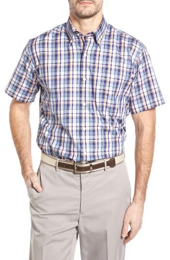 Men's Peter Millar Shoreline Plaid Short Sleeve Sport Shirt