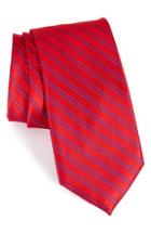Men's Nordstrom Men's Shop Stripe Silk Tie, Size - Burgundy
