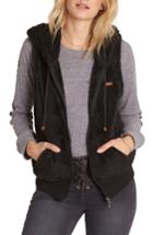 Women's Billabong Side By Side Fleece Hooded Vest - Black