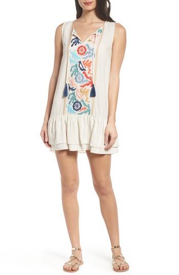 Women's Thml Embroidered Drop Waist Dress - Ivory