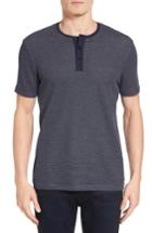 Men's Boss Tiller Slim Fit Short Sleeve Henley, Size - Blue