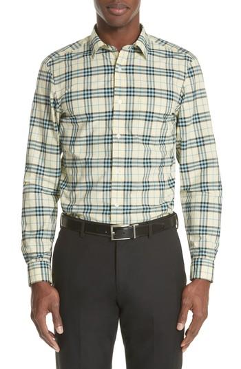 Men's Burberry Alexander Check Sport Shirt - Yellow