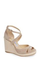 Women's Jimmy Choo Alanah Strappy Wedge Sandal Us / 37eu - Pink