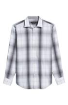 Men's Bugatchi Classic Fit Ombre Plaid Sport Shirt