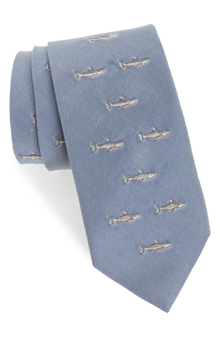 Men's Southern Tide Great White Shark Cotton & Silk Tie