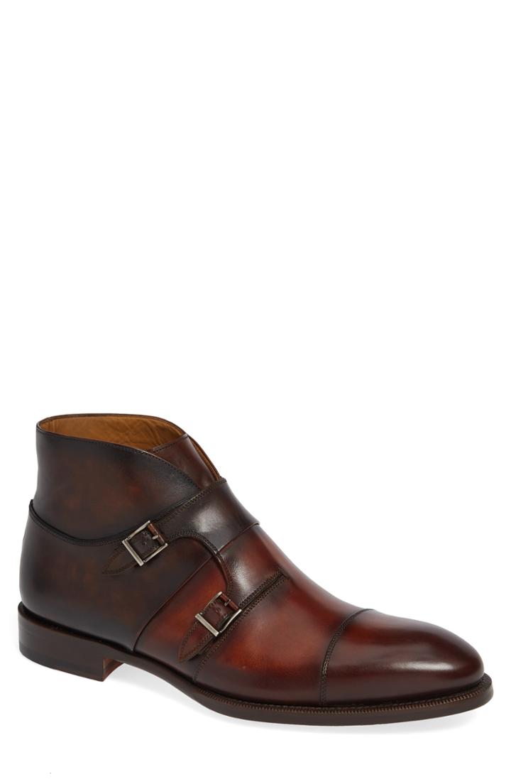 Men's Magnanni Dionicio Monk Strap Boot M - Brown