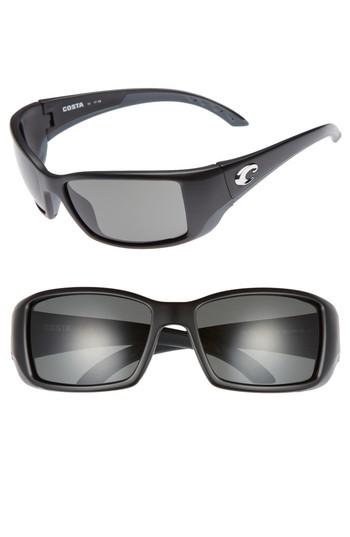 Men's Costa Del Mar Blackfin 60mm Polarized Sunglasses - Matte Black/ Grey