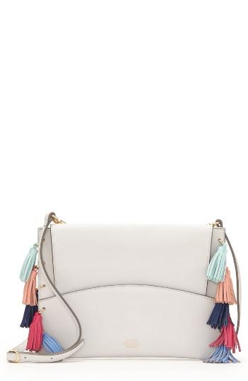Vince Camuto Neara Tassel Leather Crossbody Bag - Grey