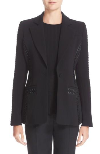 Women's Altuzarra Acacia Lace Detail Jacket Us / 42 Fr - Black
