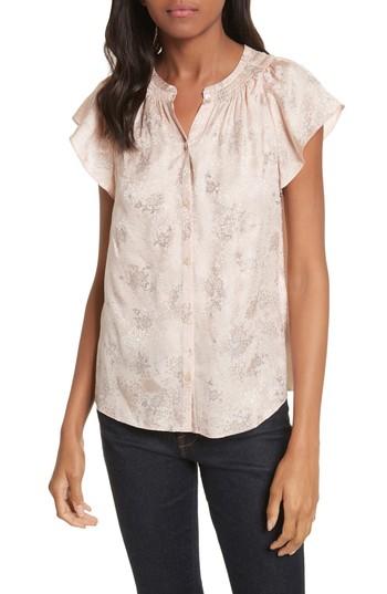 Women's Rebecca Taylor Silk Glitter Top - Pink