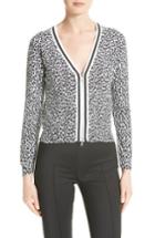 Women's Tracy Reese Print Tipped Cotton Cardigan