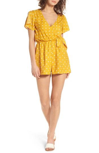 Women's Everly Surplice Romper - Yellow
