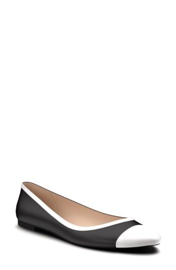Women's Shoes Of Prey Cap Toe Flat B - Black