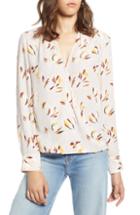 Petite Women's Halogen Surplice Woven Top P - Pink