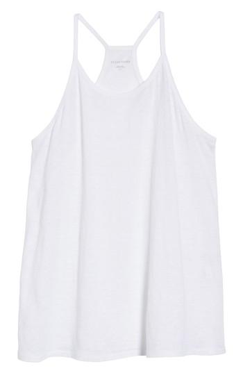 Women's Eileen Fisher Strappy Organic Linen Tank, Size - Ivory