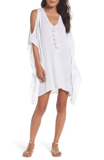 Women's Lilly Pulizer Julietta Cold Shoulder Cover-up Dress, Size /x-small - White