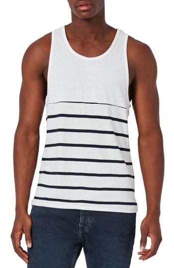 Men's Topman Breton Stripe Tank, Size - White