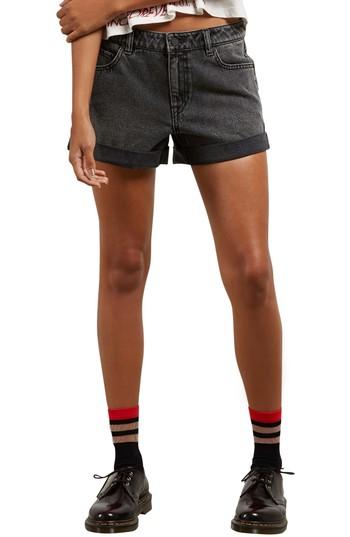 Women's Volcom Stonewash Denim Shorts - Black