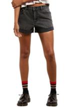 Women's Volcom Stonewash Denim Shorts - Black