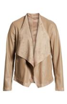 Women's Bb Dakota Teagan Reversible Faux Leather Drape Front Jacket