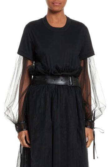 Women's Noir Kei Ninomiya Tulle Sleeve Top