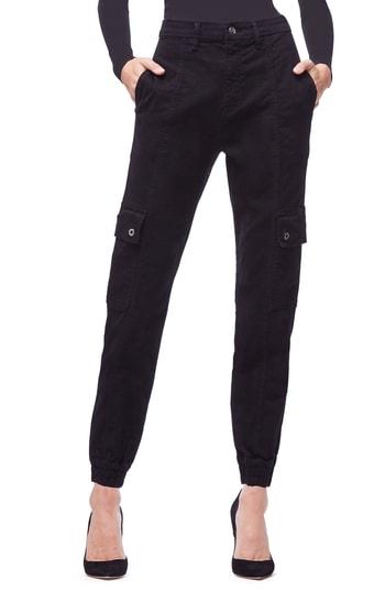 Women's Good American Slim Cargo Pants - Black