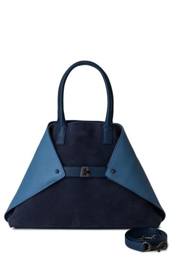 Akris Small Ai Bicolor Nubuck & Leather Tote -