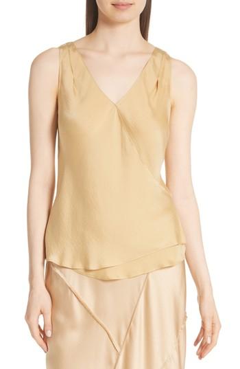 Women's Vince Wrap Hammered Satin Tank - Beige