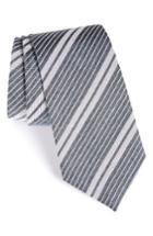 Men's Burberry Clinton Stripe Silk Tie, Size - Grey