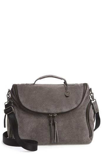 Men's John Varvatos Collection Brooklyn Suede Messenger Bag - Black